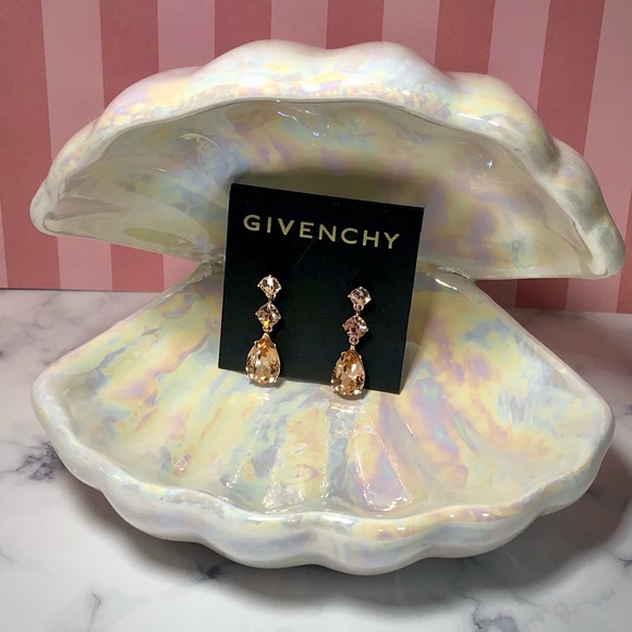 GIVENCHY Rose Gold/Champagne Drop Earrings with Post Backs - Picture 7 of 16